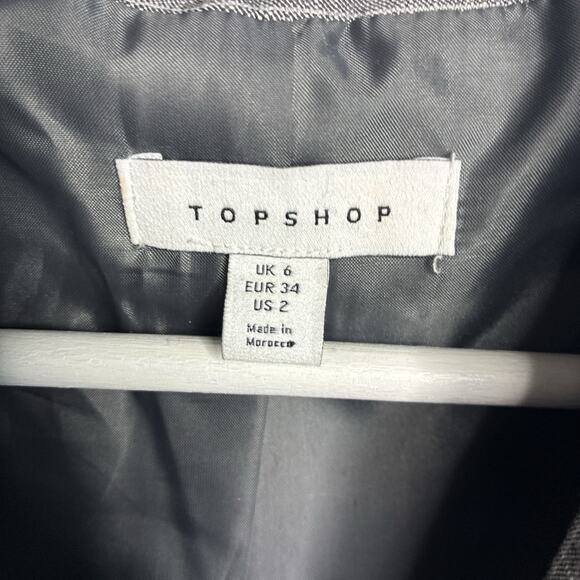 Topshop Deconstructed Pin Stripe Two Toned Gray Suit Blazer (2) Pant (4) - Picture 10 of 16